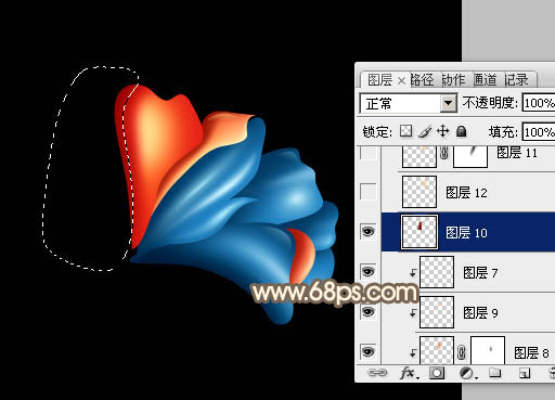 Photoshop打造出一朵华丽的彩色水晶花朵