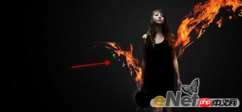 Photoshop为美女图片打造出超酷的火焰壁纸效果