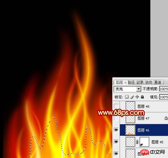 Photoshop设计制作出细长的燃烧的动感火苗